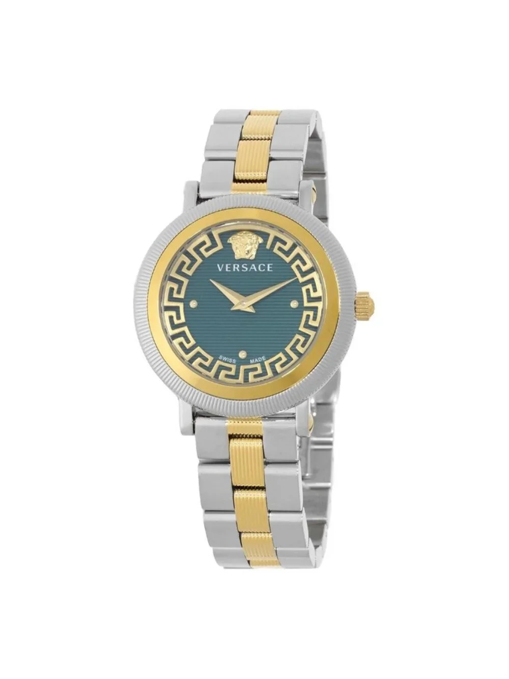 NWT Versace Greca Flourish Quartz Green Dial Ladies Watch